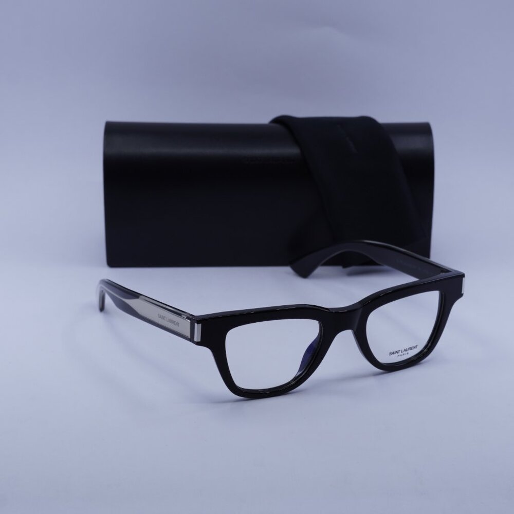 Saint Laurent SL789 JACQUES OPT 001 Square Eyeglasses - Shiny Black 47mm - Picture 4 of 10